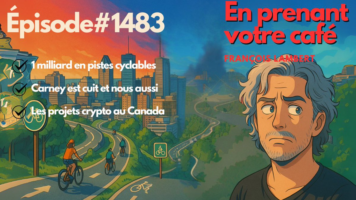 frank_sbr's tweet image. 🎙️🟣 Épisode #1483 : Carney ne livrera pas, Le coût des pistes cyclables, projets crypto au Canada ?
🎧📡 L’épisode du jour est ici : youtu.be/IVjgS4v4ess
📰🗞️ Actualités
🤖🏫 Faire étudier l’IA à l'école ?
👨💼🔥 Carney est cuit et ne remplira pas ses promesses…
