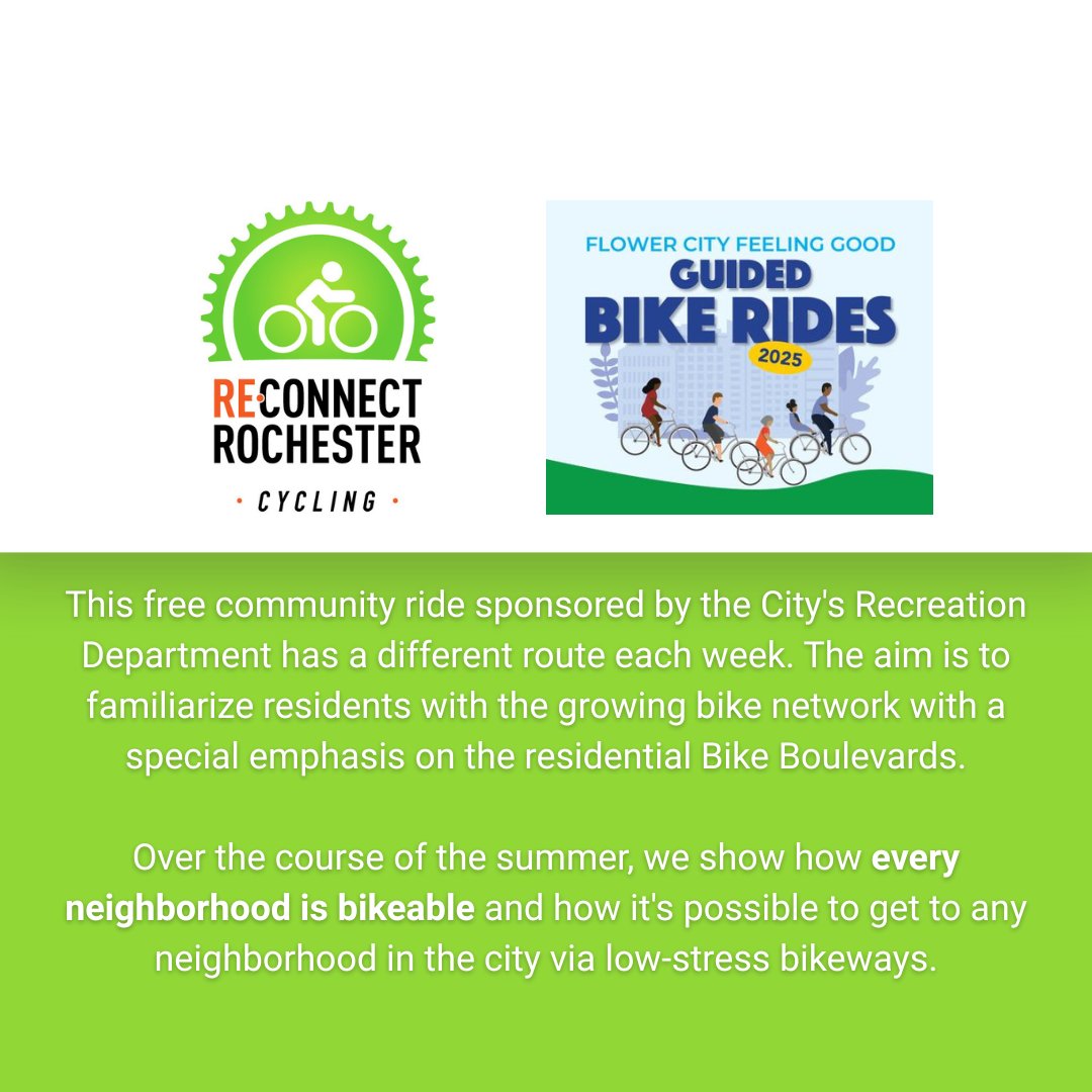 ROCcycling's tweet image. Join us tonight for a relaxed cruise through Beechwood, Neighborhood of the Arts, the ABC Neighborhood and North Winton Village. Gather at 530 Webster Ave beginning at 6:30pm for a prompt 7pm departure. Ride is 7.5 miles.