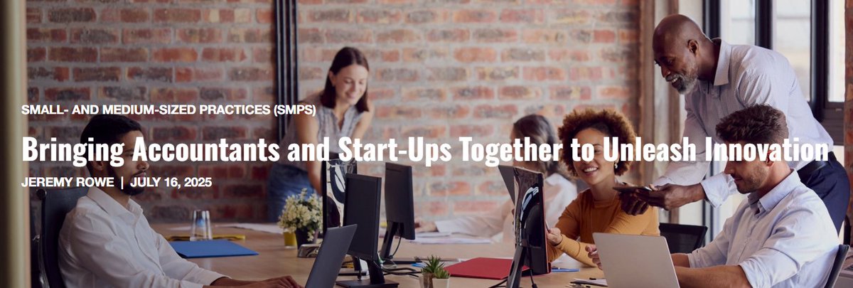 IFAC's tweet image. 📈💡Start-ups and small- and medium- sized practices (SMPs) are natural partners with enormous potential for mutual growth.
Our newest article, by Jeremy Rowe, explores some of the ways they can complement each other.
👉🔗Read the article here: bit.ly/4kGqd2X