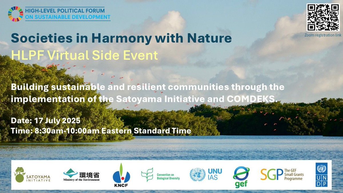 UNUIAS's tweet image. 🌿 Join our #HLPF2025 online event to learn how #COMDEKS, a flagship programme of @IPSI_satoyama is helping to achieve the #SDGs & key targets of the #KMGBF.
📅 17 July
🕑 08:30 (EST)
📍Online
ℹ️ buff.ly/M6R4gdq
@keidanren @GEF_SGP @MOEJ_Climate @UNBiodiversity