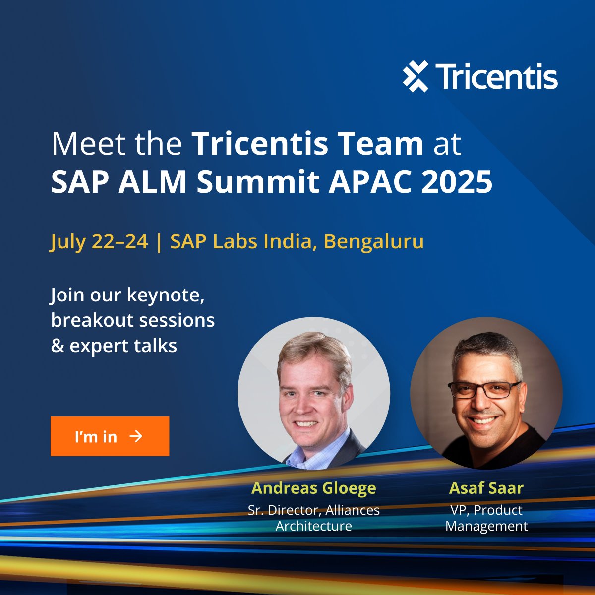 Tricentis's tweet photo. 📣 Shoutout to our Tricentis experts, Asaf Saar + Andreas Gloege, who will speaking at #SAPALMSummit APAC 2025!

📆👏Don't miss it: https://t.co/jIxnqgdBHU https://t.co/ond3EuZ1I3