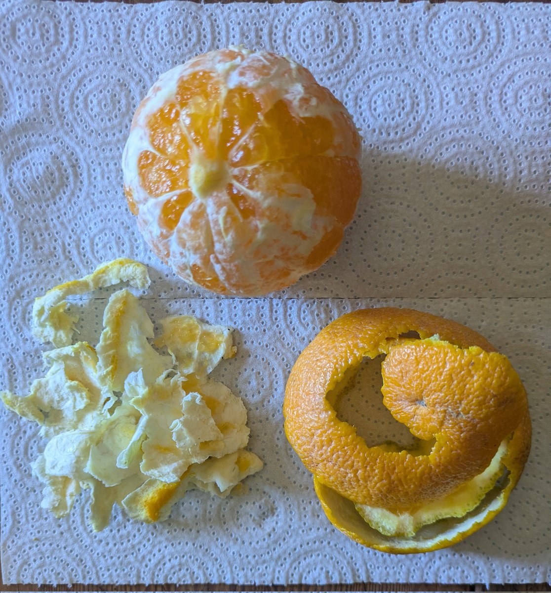 Bon dimecres!
Sabeu què és pelar la taronja dues vegades?
Contemplació, pregària...
I menjar-la qué Bona!... 
I la pell assecada per les infusions, un toc de Vit C
La resta (poc) a la terra.

Agraïment a Déu, a les Persones i a la Natura.
FELICITATS!  la Mare de Déu del Carme.