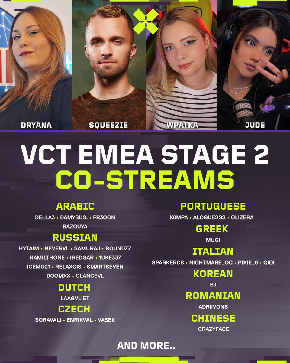 Your #VCTEMEA Stage 2 Co-Streams!