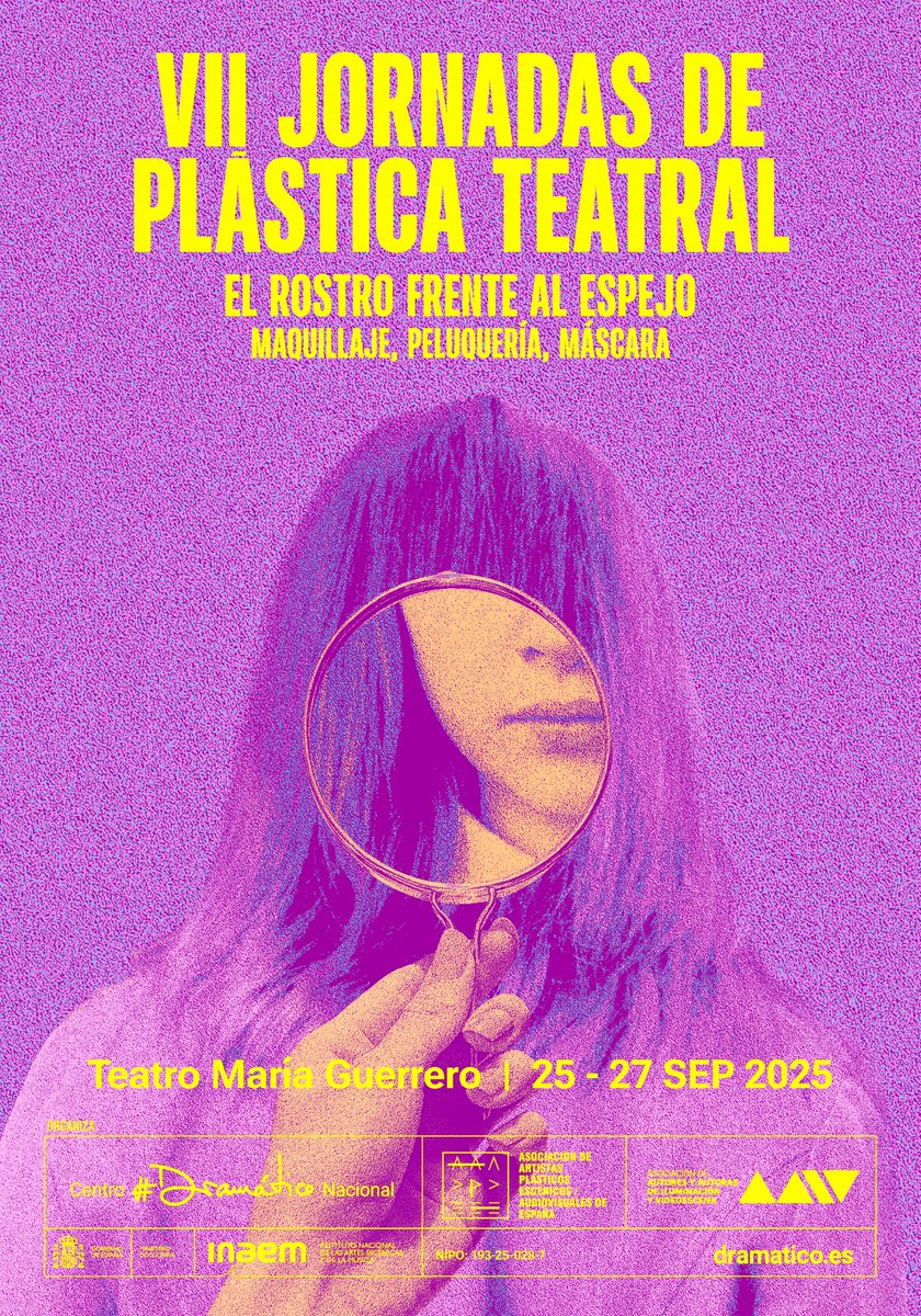 🎭 𝗩𝗜𝗜 𝗝𝗢𝗥𝗡𝗔𝗗𝗔𝗦 𝗗𝗘 𝗣𝗟Á𝗦𝗧𝗜𝗖𝗔 𝗧𝗘𝗔𝗧𝗥𝗔𝗟 “𝗘𝗟 𝗥𝗢𝗦𝗧𝗥𝗢 𝗙𝗥𝗘𝗡𝗧𝗘 𝗔𝗟 𝗘𝗦𝗣𝗘𝗝𝗢

📅 25, 26 y 27 de septiembre
 📍 Teatro María Guerrero – Madrid
 🎟️ Entrada libre con inscripción previa

Toda la info en 👉 dramatico.inaem.gob.es/vii-jornadas-p…
