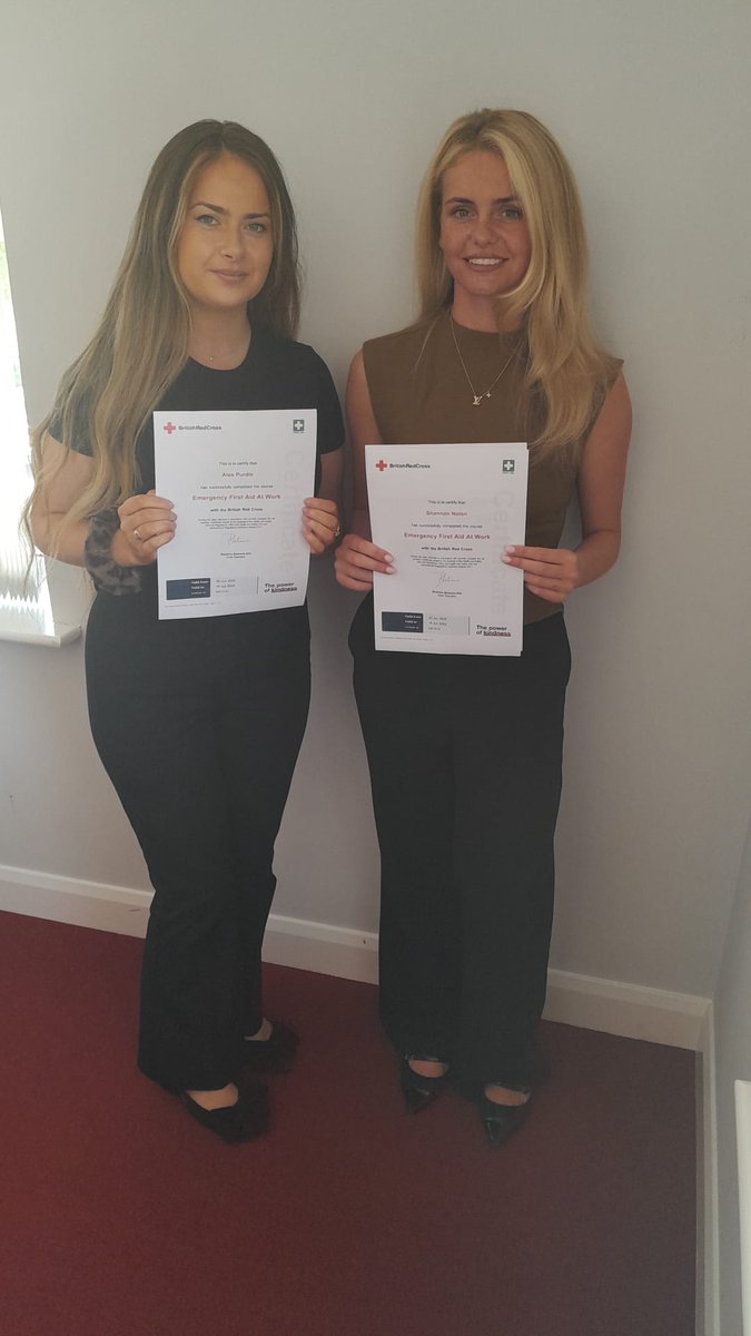 BendlesLLP's tweet photo. Well done to Alex and Shannon for passing the Emergency First Aid at Work course with flying colours! We're all in safe hands 👏🩹😷 https://t.co/s39fLicxIH