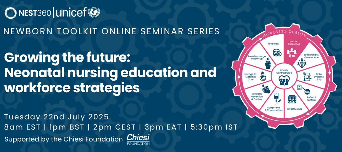 NewbornToolkit's tweet image. 📢 Join us for our upcoming Newborn Toolkit webinar!
🔎 Growing the Future: Neonatal Nursing Education and Workforce Strategies 💭 with live French translation!
📆22 Jul 2025
🕐 3pm EAT| 1pm BST| 8am EST
👉 newborntoolkit.org/events/human-r…