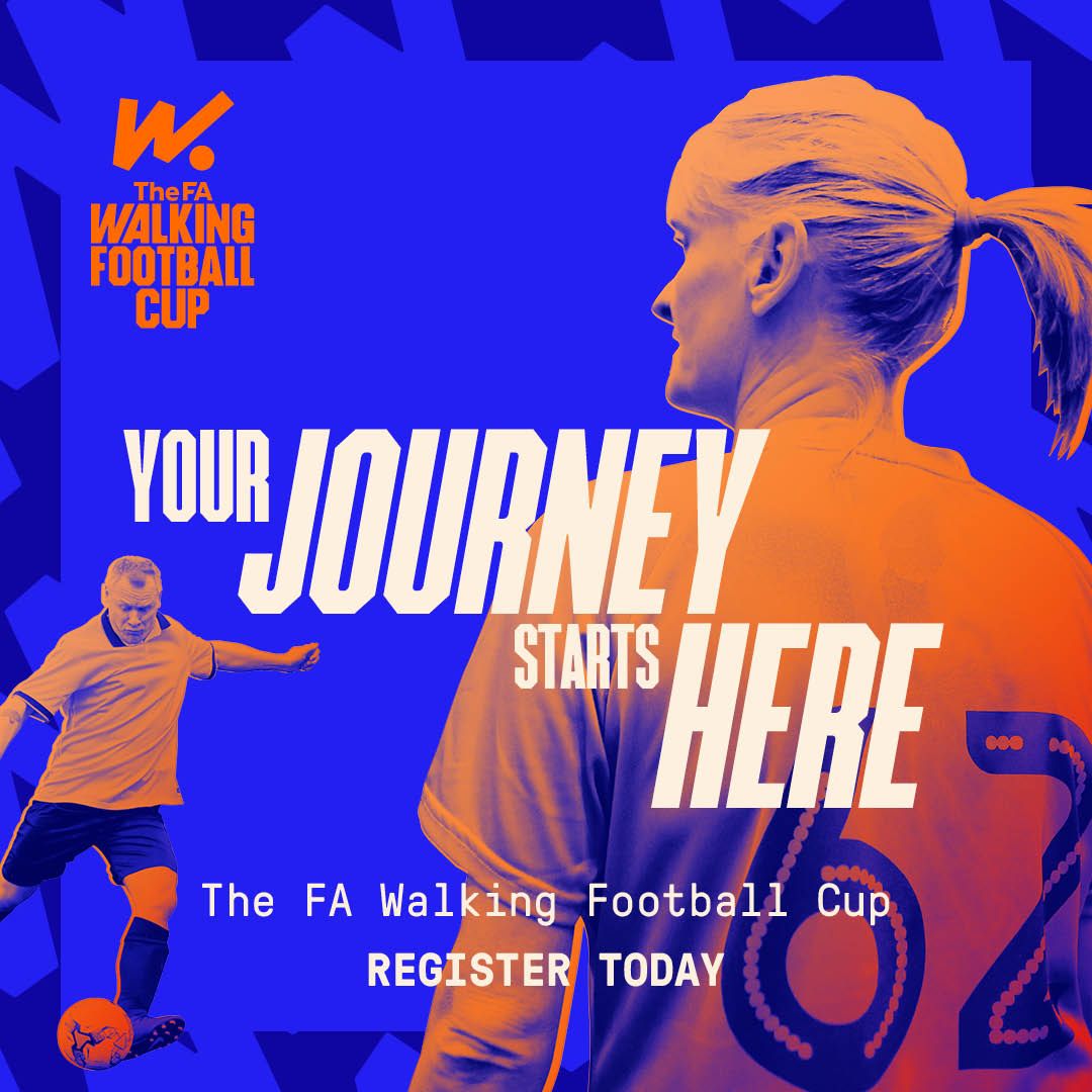 Could your team go all the way in The FA #WalkingFootballCup? 🏆 

Registrations are open for our local qualifying round ⬇️ 

📍 West Riding County FA
📆 3rd August  
⚽ Mixed 50+, Mixed 60+, Female 40+
     
Register your interest ⬇️ 

bit.ly/4jsUXEG