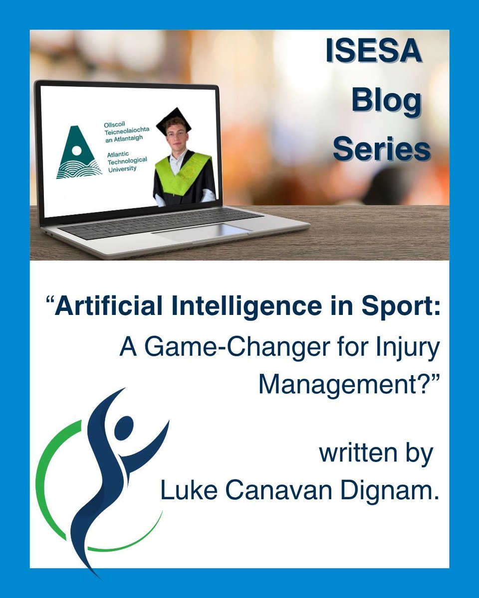 IrishSESA's tweet image. 📝 Luke Canavan Dignam is a PhD student at Atlantic Technological University Galway. In his blog he discusses the potential use of AI in sports injury surveillance. 
🔗 Read it on our website: isesa.ie/blogs/luke-can… , and share your thoughts 💬