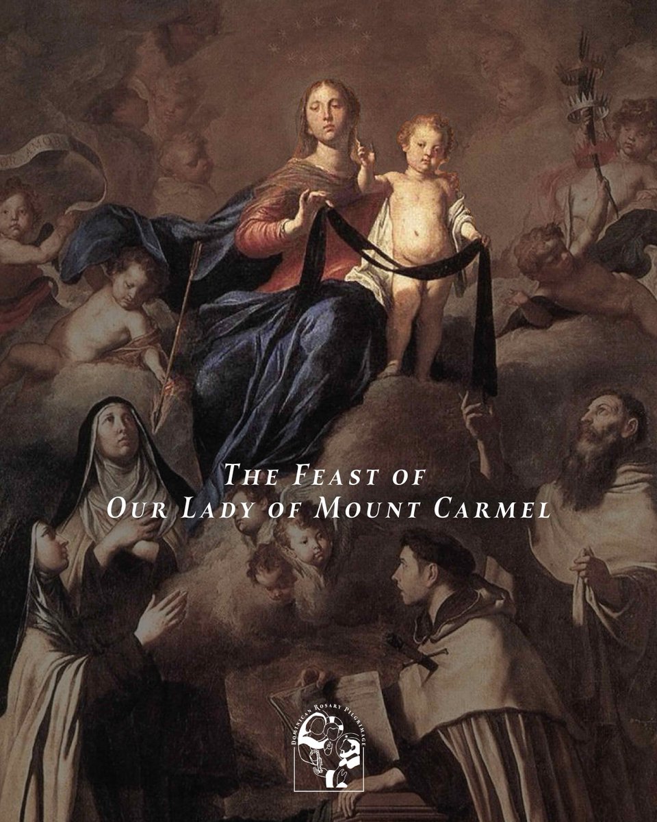 DominicanRosary's tweet image. Today is the feast of Our Lady of Mt. Carmel—one of Mary’s oldest and most beloved titles. She’s the patroness of the Carmelites, a mother who fights for our souls, and a quiet guide in the life of prayer.

May she draw us closer to Jesus.

Our Lady of Mt. Carmel, pray for us.