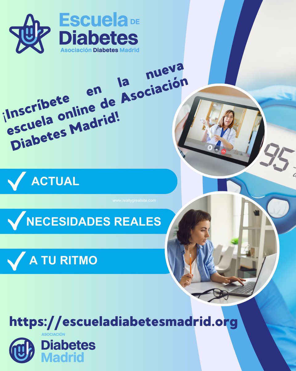 Asoc. Diabetes Madrid (@diabetesmadrid) on Twitter photo 🔵💜🤰Curso #EscuelaDiabetesMadrid: Diabetes gestacional de la teoría a la práctica, acompañando a la mujer.
👉Resolver las dudas de las mujeres diagnosticadas de #DiabetesGestacional para ayudarlas en su autocuidado y prevenir futuras complicaciones.
✍️diabetesmadrid.playoffinformatica.com/actividad/125/… 🔵💜🤰Curso #EscuelaDiabetesMadrid: Diabetes gestacional de la teoría a la práctica, acompañando a la mujer.
👉Resolver las dudas de las mujeres diagnosticadas de #DiabetesGestacional para ayudarlas en su autocuidado y prevenir futuras complicaciones.
✍️diabetesmadrid.playoffinformatica.com/actividad/125/…