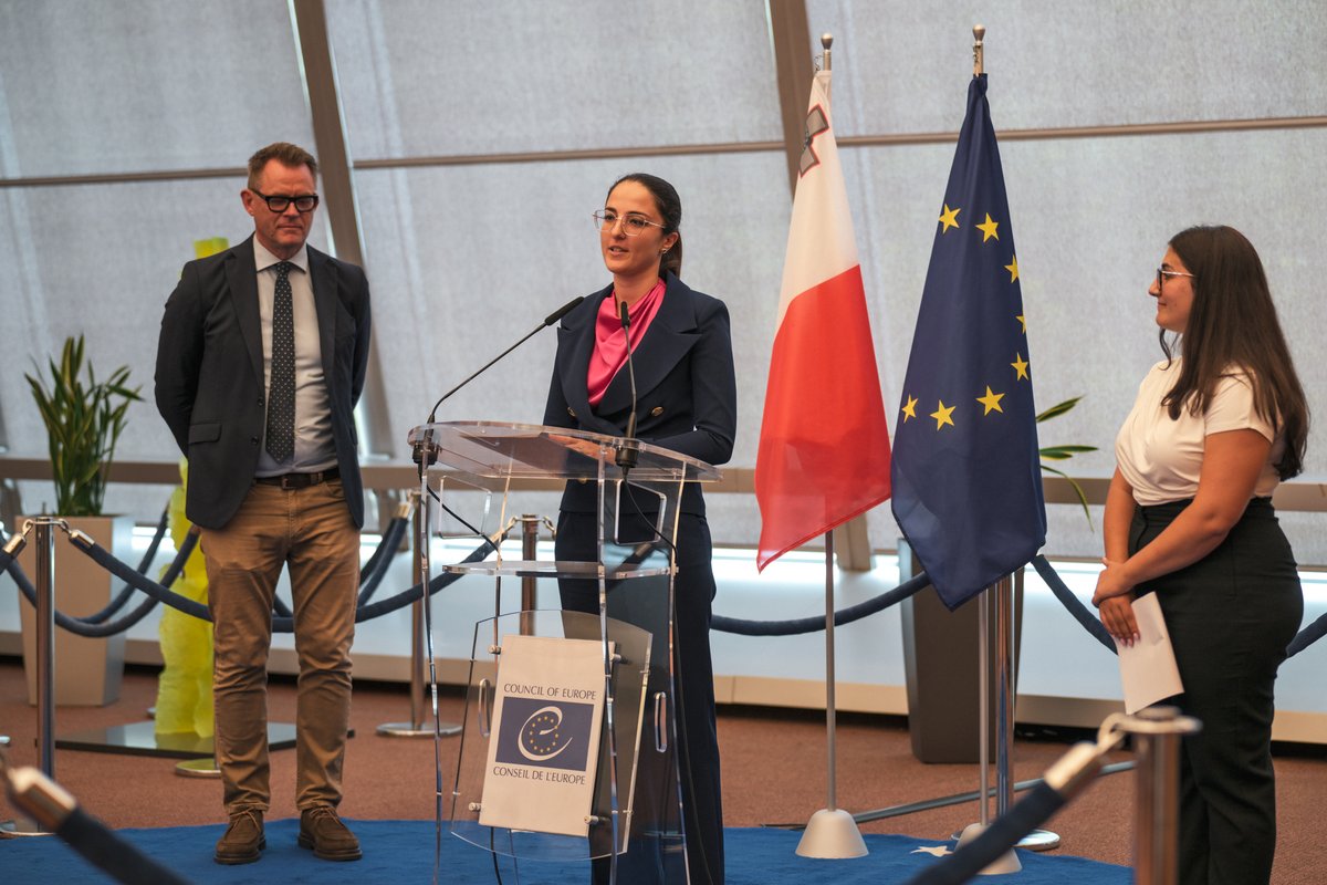 MaltaCoE's tweet image. Addressing the @CoE #YouthPeaceCamp participants, 🇲🇹 Amb. @FrancescaCV_MT, @CoeGruden & @KNZMalta president @Cherise_Sultana underlined the shared commitment to peacebuilding, genuine intergenerational dialogue & youth-inclusive governance.
#MTCoE2025 #YouthForDemocracy
