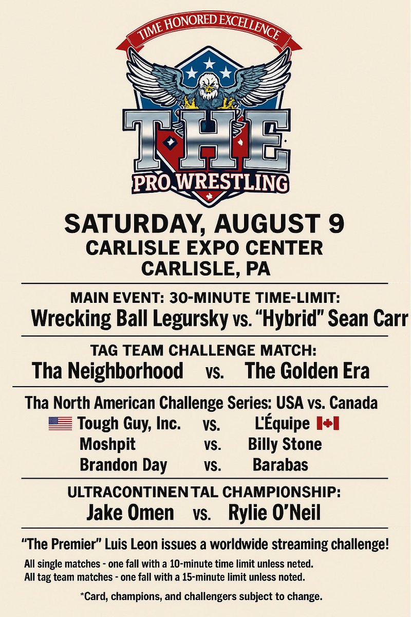 brutalbobevans's tweet image. 🇺🇸 USA vs. Canada – North American Challenge Series! 🇨🇦
Who wins international bragging rights? Best 2 out of 3 matches takes it!

🔥 Just announced:
The “Unchained King” Brandon Day squares off against wily Québec veteran Barabas in a can’t-miss fight!

Other matches in the…