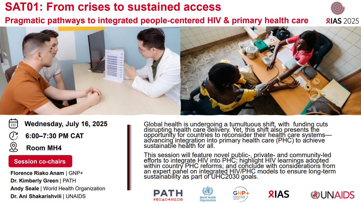 compass_africa's tweet image. Kenneth Mwehonge a member of the Program Support Team under COMPASS will be speaking during this session today at 6pm in MH4.
@iasociety
#COMPASS #IAS2025 #hivintergratedservices