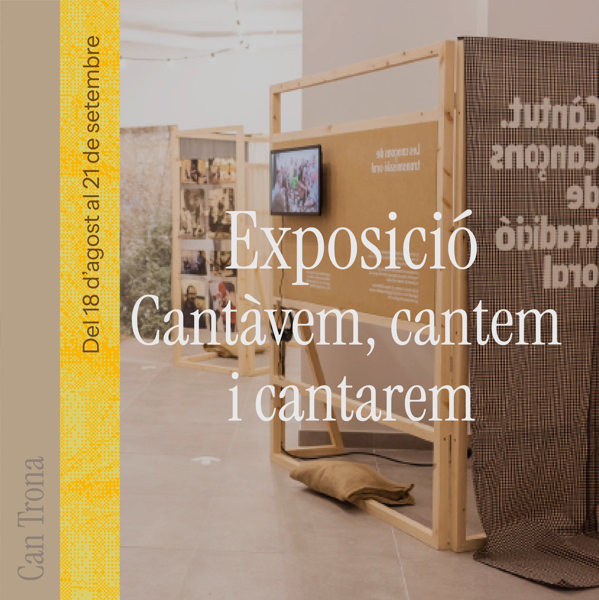 🟨 🎤Exposició: El cant, una necessitat humana i col·lectiva, a l' #Ésdansa2025  

🫶 Amb aquesta exposició, a mans del <a href="/cantutmusica/">Càntut</a> es reivindica la importància de cantar i de preservar les cançons de transmissió oral.

HORARIS I MÉS INFO 👉esdansa.cat