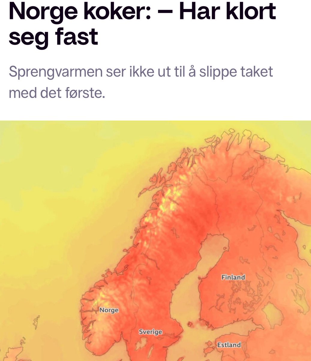 norwegianesc's tweet image. Norwegian media are saying Norway is boiling right now. It’s glorious summer weather – 28 degrees! Spare a thought for us Norwegians. We’re being cooked alive..🤡