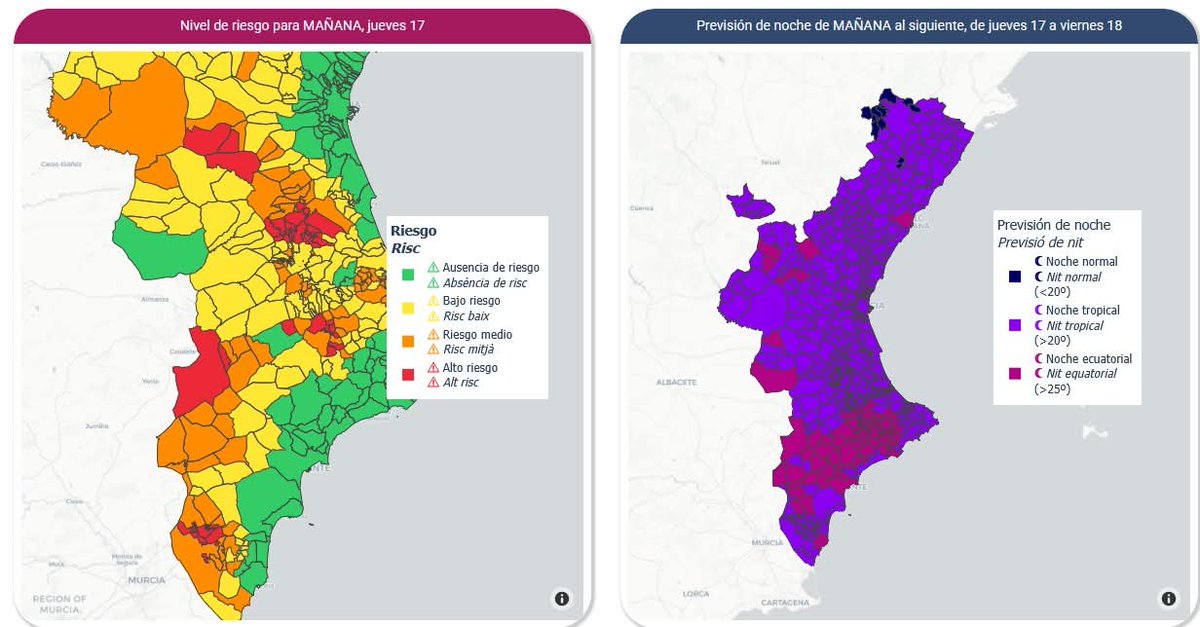 aytoalguenya's tweet image. 🌡🥵 ALERTA POR ALTAS TEMPERATURAS

📣 El Centro de Coordinación de Emergencias establece alerta nivel amarillo por temperaturas máximas a partir de mañana, en toda la provincia de Alicante.

👇🏻👇🏻👇🏻 112cv.gva.es/es/temperatura…

@aytoalguenya #oladecalor 
#Algueña #lAlguenya