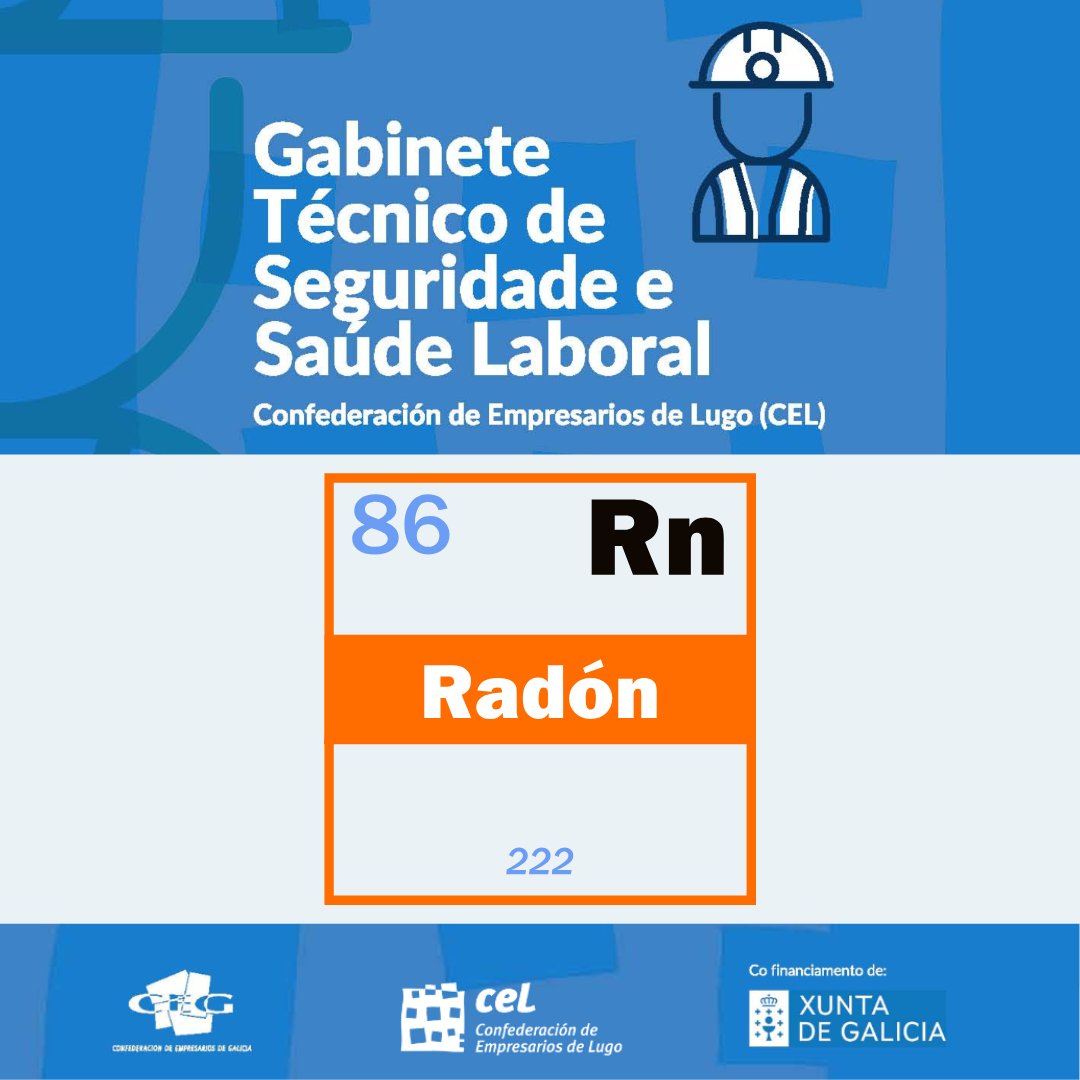 CEL Empresarios Lugo (@empresarioslugo) on Twitter photo Este ano producíronse novidades respecto a prevención de exposición por radón. Elaboramos recentemente unha nova circular informativa.
🌐 +Info na nosa web (áreas documentación e publicacións)
Asesoramento en:
📧 gabinete.prl@cel.es
☎ 982 23 11 50
#PRL <a href="/Xunta/">Xunta de Galicia</a> <a href="/CEG_Galicia/">CEG</a> Este ano producíronse novidades respecto a prevención de exposición por radón. Elaboramos recentemente unha nova circular informativa.
🌐 +Info na nosa web (áreas documentación e publicacións)
Asesoramento en:
📧 gabinete.prl@cel.es
☎ 982 23 11 50
#PRL <a href="/Xunta/">Xunta de Galicia</a> <a href="/CEG_Galicia/">CEG</a>