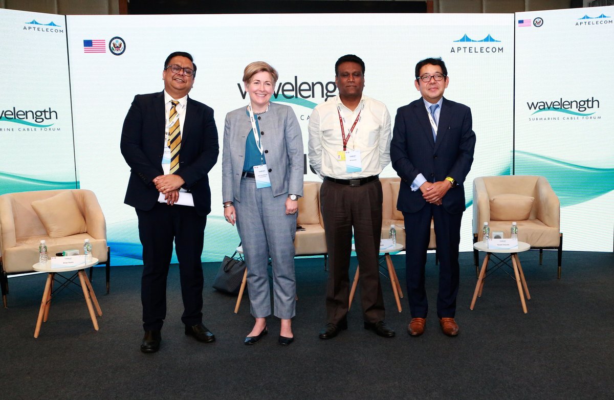 USAndIndia's tweet image. Subsea cables = strategic infrastructure. At the WAVES Submarine Cables Forum, A/DCM Schedlbauer joined Quad partners to discuss regulatory cooperation, secure permitting, and investment strategies for undersea cable infrastructure across the Indo-Pacific. As part of the…