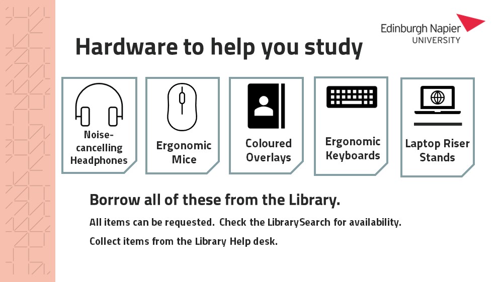 EdNapLib's tweet image. Did you know we have Ergonomic Equipment items to help you study ?
You can borrow from the campus library help desks.😍
Sign in and check LIbrarySearch - orlo.uk/DOECn
for items and availability.
#EdNapLib #StudySupport