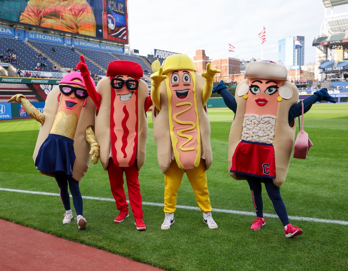 Happy National Hot Dog Day. #nationalhotdogday #clevelandguardians #hotdogmascots