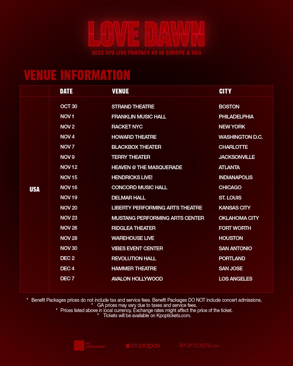 Check the ticket information for ❤️2025 SF9 LIVE FANTASY #5 LOVE