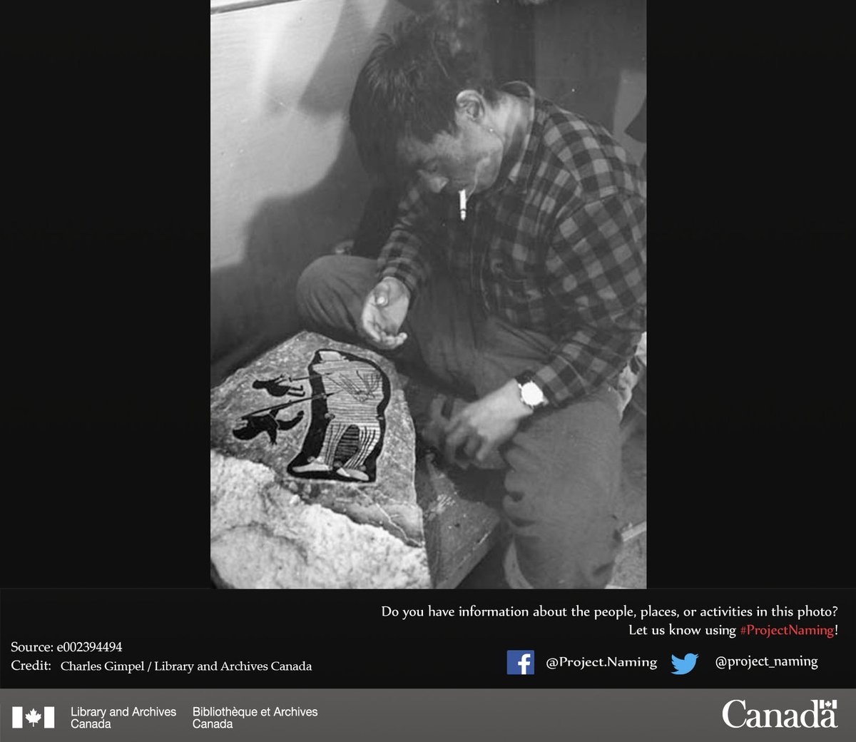 Inuk man with stone sculpture, unknown location, 1961.
Do you recognize the man in this photo?
More on Project Naming and how you can help: ow.ly/I7JH50KJ1BJ