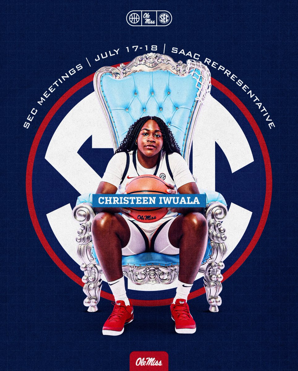OleMissWBB's tweet image. That's our girl 🗣️
We’re so proud of Christeen on her selection to represent at SEC Meetings!
@ChristeenIwuala | #HottyToddy