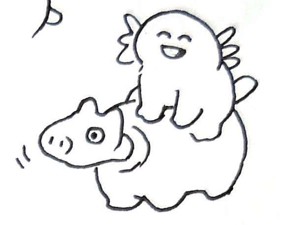 赤べこ乗りうぱさん #イラスト #日常