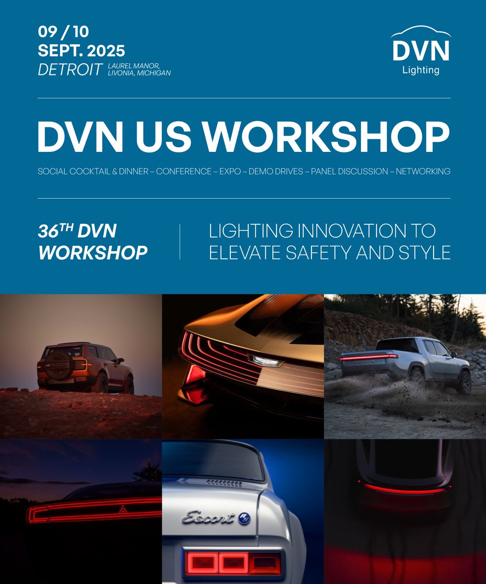 vue_real's tweet image. 🚙💡 We’re excited to share that VueReal is exhibiting at the DVN Detroit Lighting Workshop!
Join us in Livonia, Michigan, on September 9 & 10 to discover how VueReal is shaping the future of #AutomotiveLighting with cutting-edge #microLED technology.
➡️drivingvisionnews.com/boutique/works…