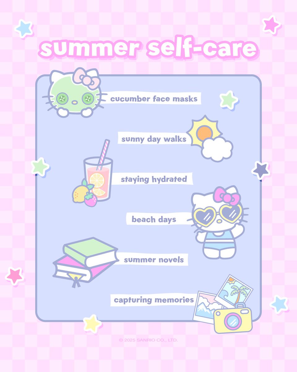 hellokitty's tweet image. #WellnessWednesday: Whatβs on your summer self-care list? βοΈπ