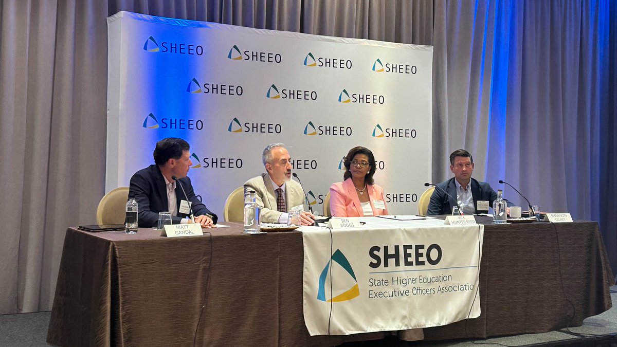 SHEEOed's tweet image. Our first panel for today features SHEEOs from @MODHEWD, @LA_Regents, and @HigherEdRI focused on the evolving roles of state #highered agencies in workforce and economic development. Thank you to Matt Gandal from @edstrategygroup for moderating this panel.
