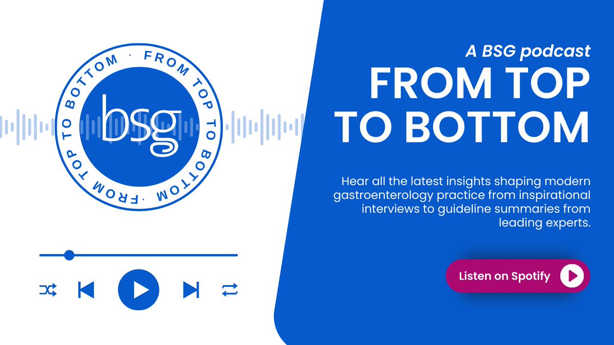 BritSocGastro's tweet image. The brand new BSG podcast 'From Top to Bottom' has gone live with its first episode 🎙️ featuring BSG President Prof Colin Rees and Chair of the Education Committee Dr Roisin Bevan chatting about all things BSG!
Tune in here 👉 ow.ly/YB9e50Wp5FF