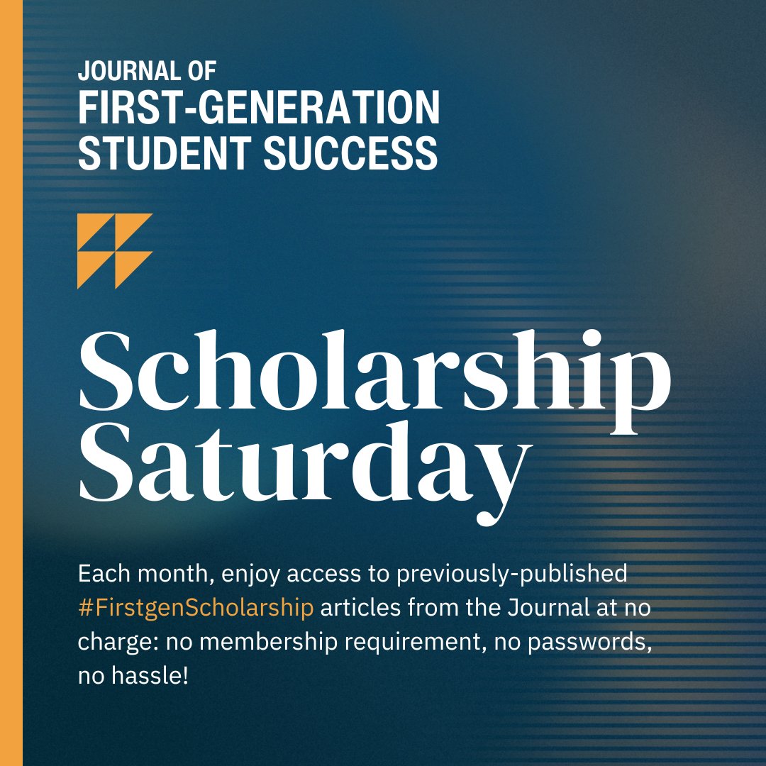 FirstgenForward's tweet image. ICYMI: It&apos;s #FirstGenScholarship Saturday! Thanks to @tandfonline, we are able to offer FREE access to #JFGSS articles! Our July article examines &quot;First-Generation African Students in STEM Disciplines in South African Universities.&quot; Access at bit.ly/FgSSaturday.