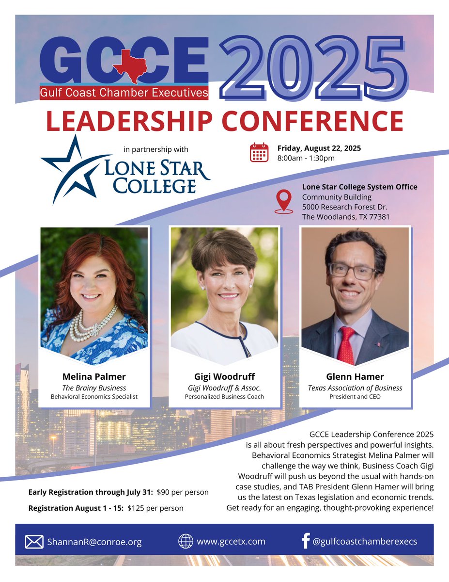 clacctx's tweet image. Join us at the 2025 GCCE Leadership Conference — where innovation meets inspiration!
📍Friday, August 22 | 8:30 AM – 1:30 PM📍Lone Star College System Office | The Woodlands
🎟️ Early bird pricing ends July 31 – Register now: gccetx.com