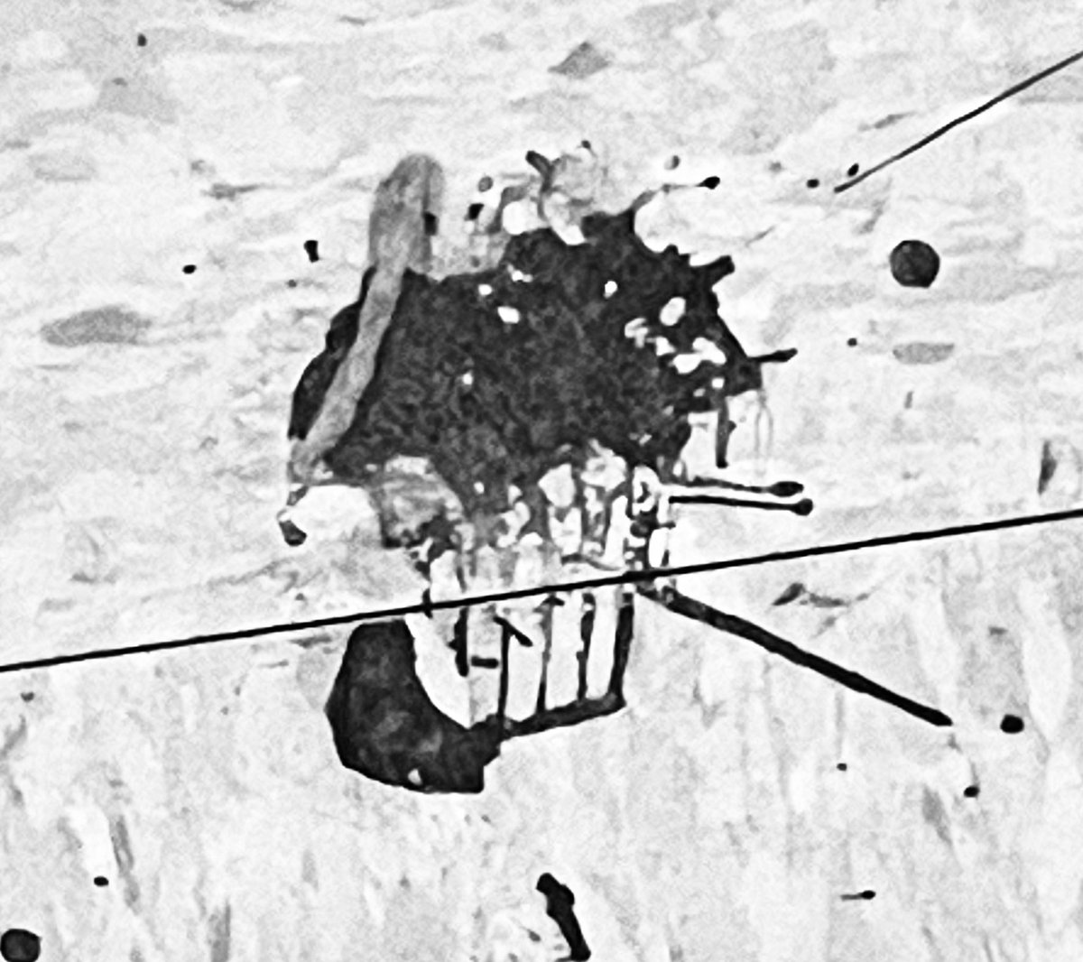 HMNolanbooks's tweet photo. floor stain art 
sucking on a toothpick
this one has teeth 
&amp;. a robust mustache 
#accidentalart https://t.co/odI8De0gd4