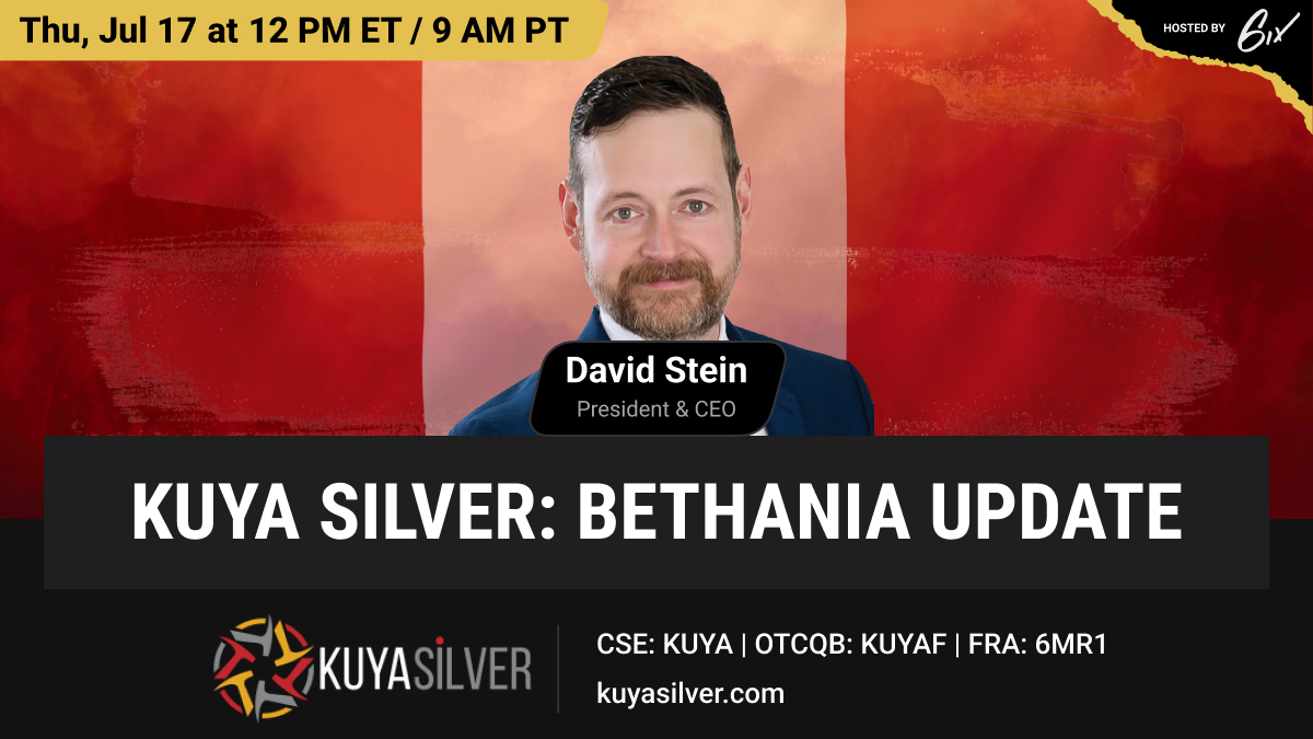 🔔 Live Investor Webinar: Kuya Silver Q2 Update 

Join Kuya CEO David Stein this Thursday, July 17th at 12 PM ET / 9 AM PT for a live webinar as he presents the latest update from the Bethania Silver Project

Register: 6ix.com/event/kuya-sil…

#Silver #SilverMining #SilverStocks