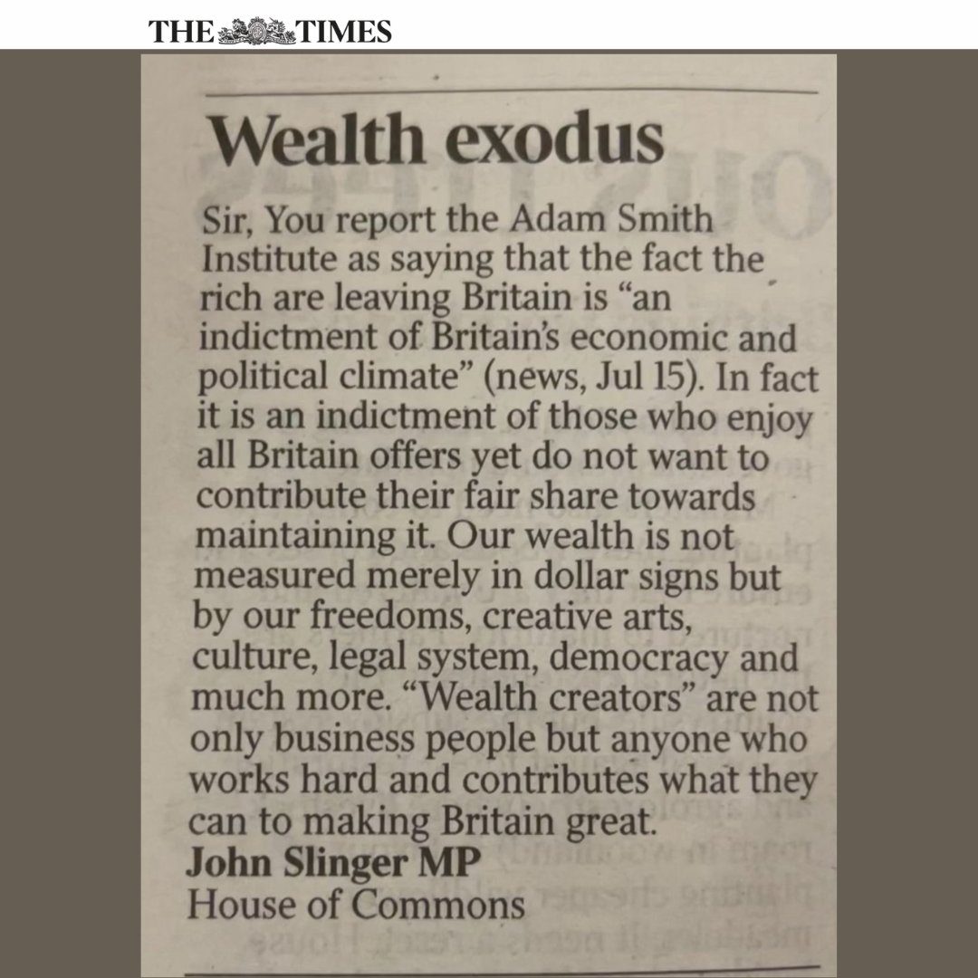 JohnSlinger's tweet image. The real indictment isn’t wealthy Britons leaving, but those who benefit from our nation yet refuse to contribute fairly. Britain’s wealth is more than money - it’s our freedoms, culture, and democracy, built by all who work hard and contribute.