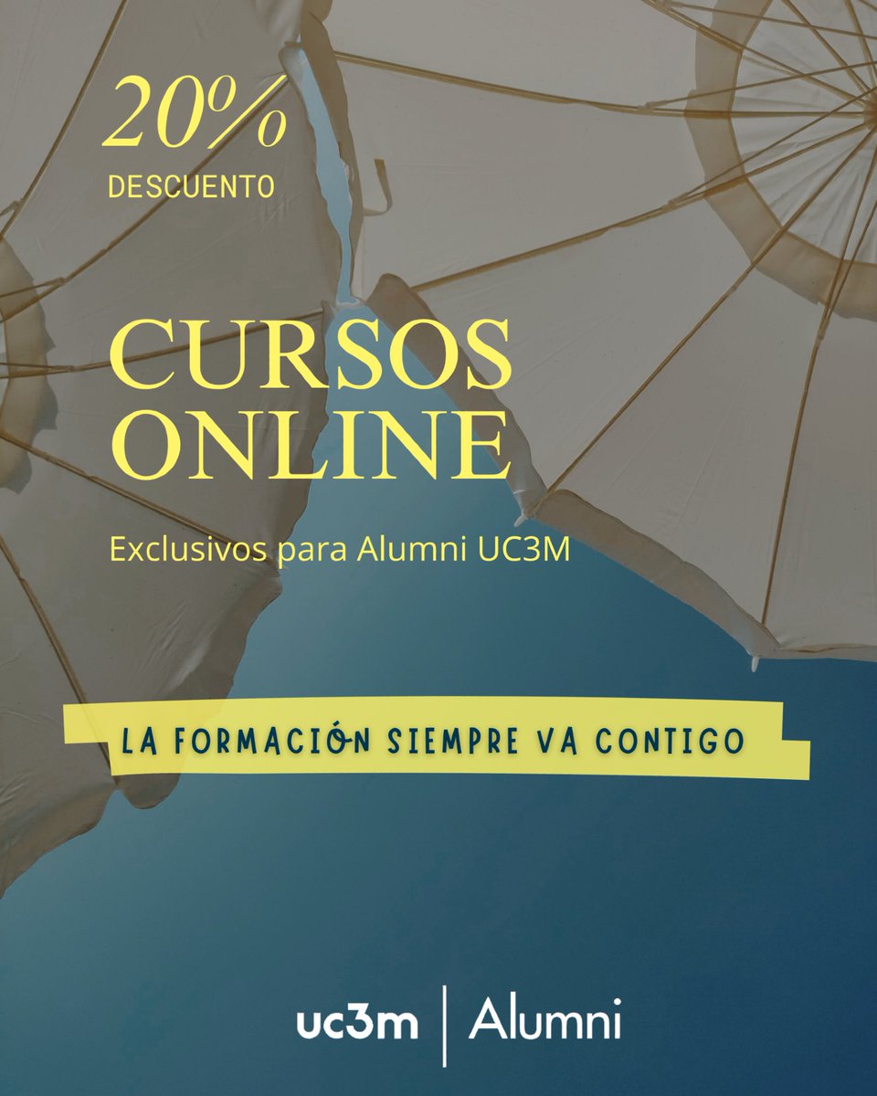 alumniUC3M's tweet image. 🌴🏔️🏡 ¡Este verano, aprende desde donde quieras!
Nuestros cursos online para #AlumniUC3M te permiten crecer personal y profesionalmente, a tu ritmo y sin horarios
✔️ +80 cursos en Finanzas, Habilidades, Idiomas...
✔️ 20% de descuento
¡Descúbrelos aquí!
cursosoye.fund.uc3m.es/pages/categori…