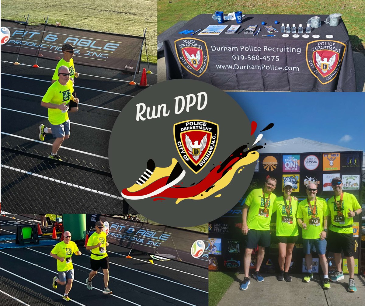 TheDurhamPolice's tweet image. 👟 This past weekend, our officers hit the pavement at the Sizzling Soles Half-Marathon, 6.55 Mile & 5K! From start to finish, they repped DPD with pride—showing our commitment to service, wellness & leading by example. #RunDPD #SizzlingSoles #DPDRecruiting #ServeWithPurpose