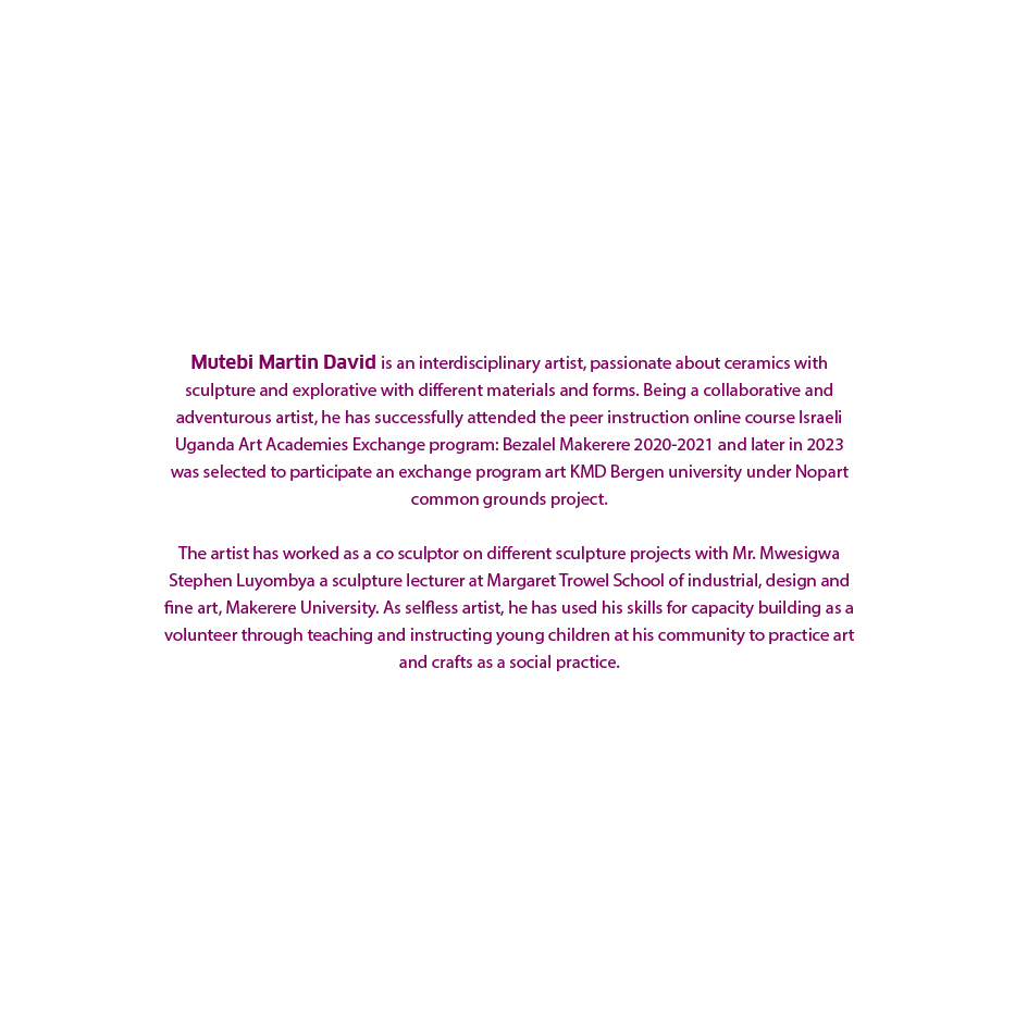 GZ_Kampala's tweet image. Meet Mutebi Martin David, an interdisciplinary artist with a talent for sculpting and crafting. He is a wonderful addition to this year&apos;s Research Lab cohort.
#researchlab #africanart