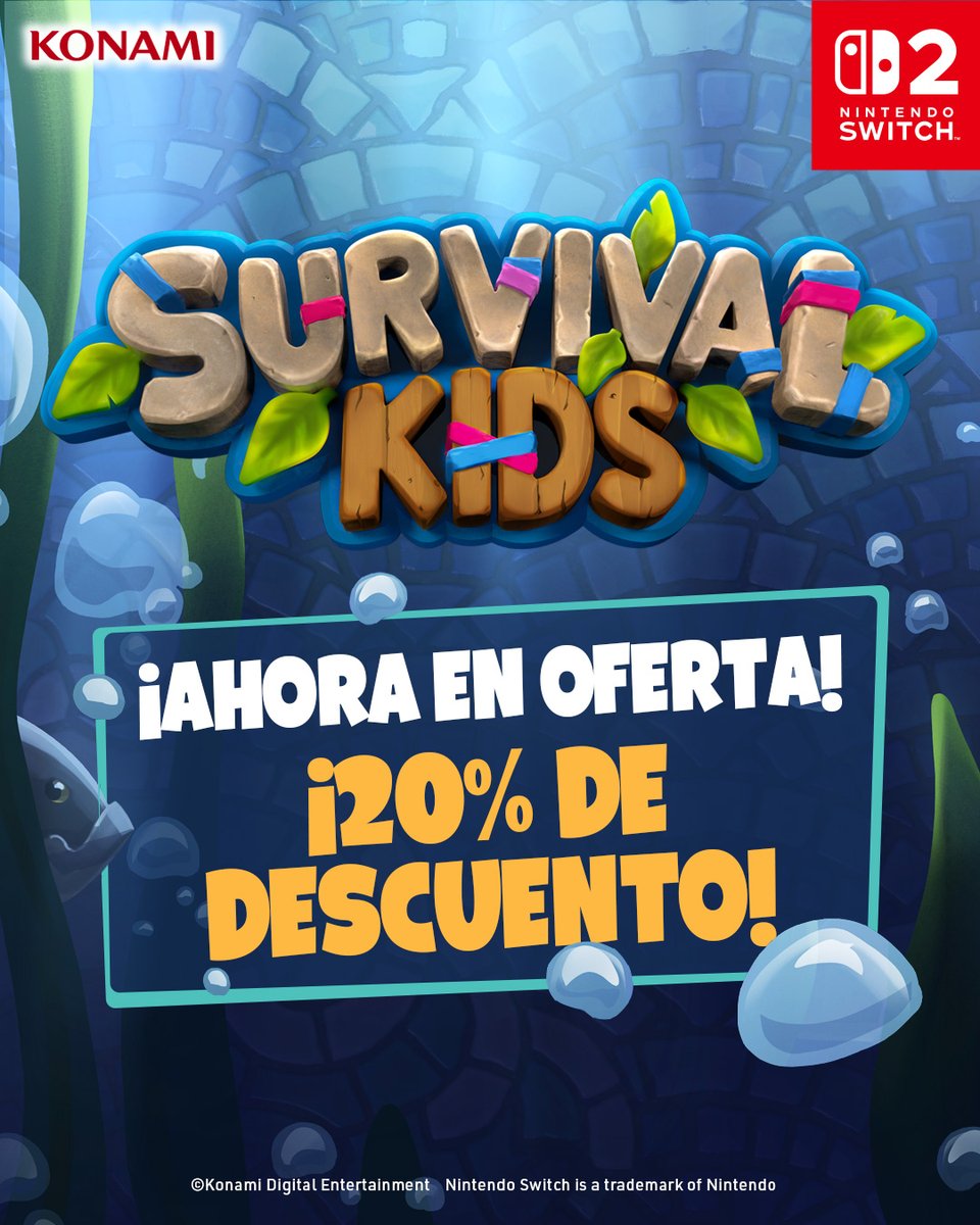 KONAMI_ES's tweet image. ¡Survival Kids está con un 20% de descuento! 🏝️
Y recordad: con la opción GameShare de Nintendo Switch 2 podréis jugar con dos amigos usando una sola copia del juego
Consigue la oferta AQUÍ: bit.ly/SKids-NSW2-ES
#SurvivalKids #NintendoSwitch2