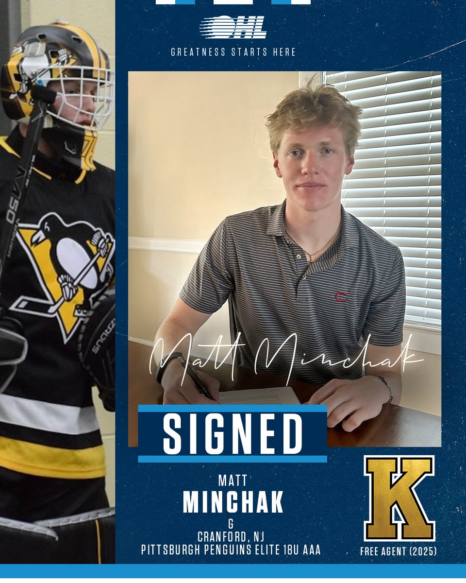 Ontario Hockey League (@ohlhockey) on Twitter photo Minchak already loves the colours!
The <a href="/KingstonFronts/">Kingston Frontenacs</a> recently announced the signing of free agent goaltender, Matt Minchak, to an #OHL Scholarship & Development Agreement!
DETAILS 🗞️: tinyurl.com/2vrd9sdy Minchak already loves the colours!
The <a href="/KingstonFronts/">Kingston Frontenacs</a> recently announced the signing of free agent goaltender, Matt Minchak, to an #OHL Scholarship & Development Agreement!
DETAILS 🗞️: tinyurl.com/2vrd9sdy