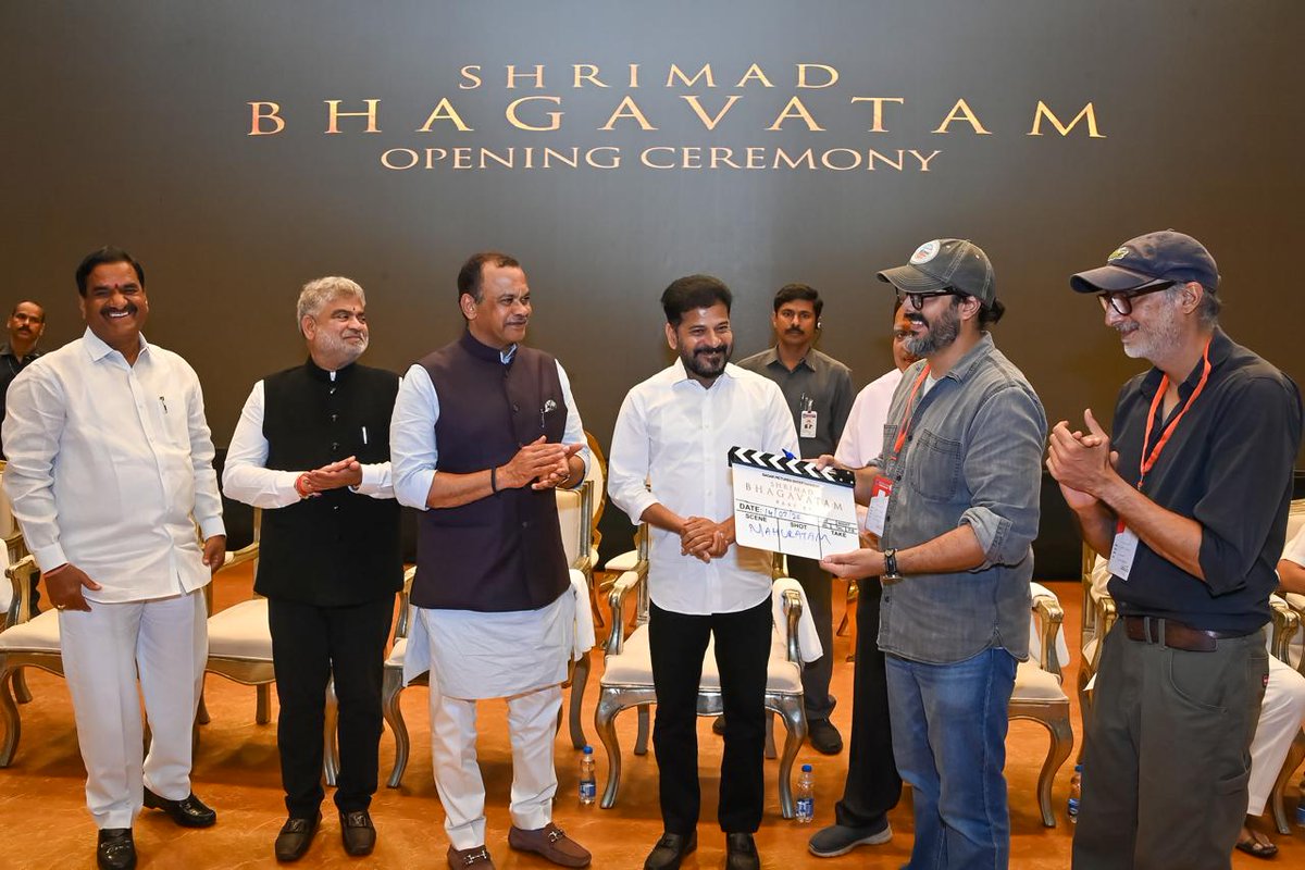 The Movie #ShrimadBhagavatam was launched by Telangana State CM Shri Revanth Reddy Garu. 

Expecting it gonna be an epic I hope so,  <a href="/akashschopra/">Akash Sagar Chopra</a>  @amritsagar the well known makers on reasearch for almost 4 years on this project.