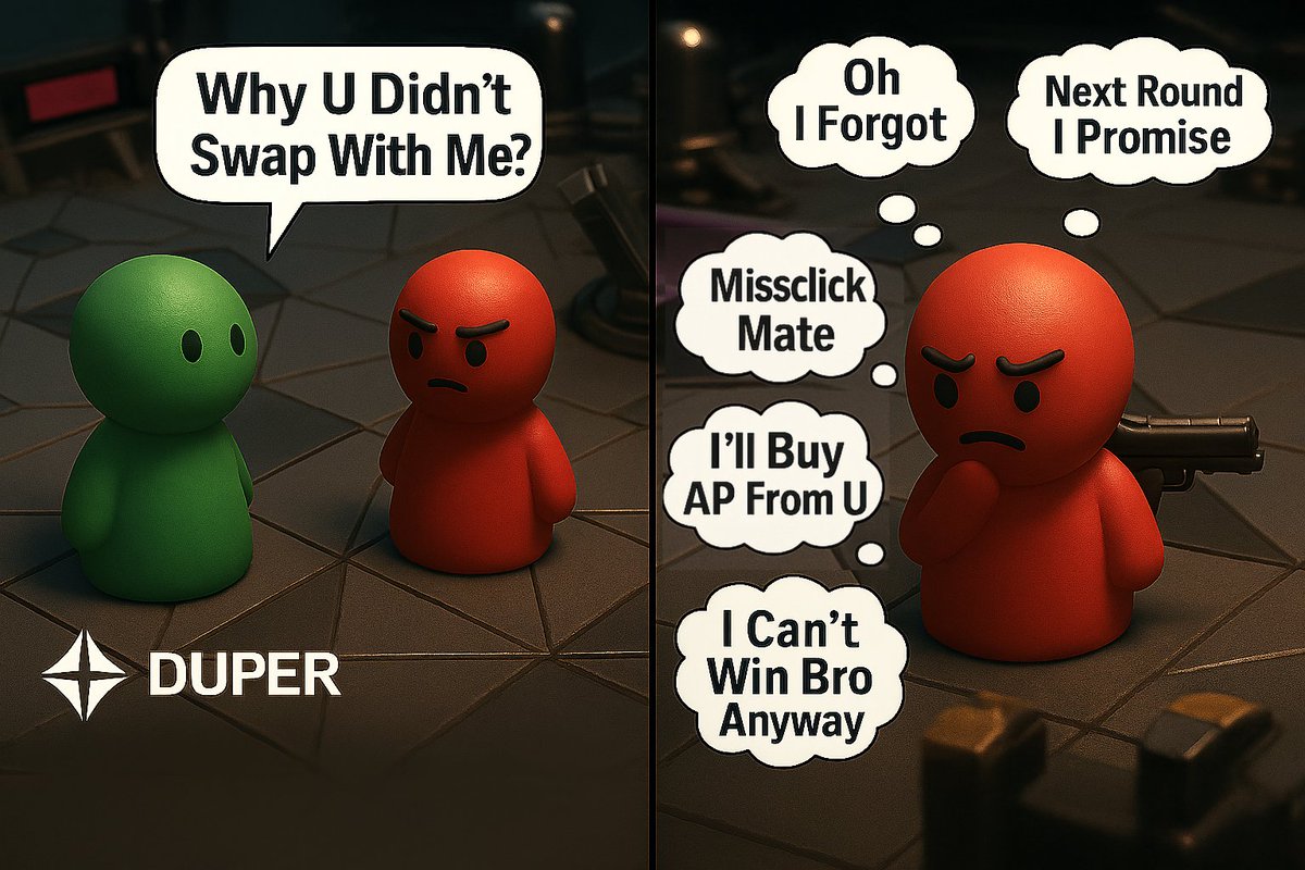 wisp_DeBank's tweet image. Which excuse do you prefer when playing @playduper ?