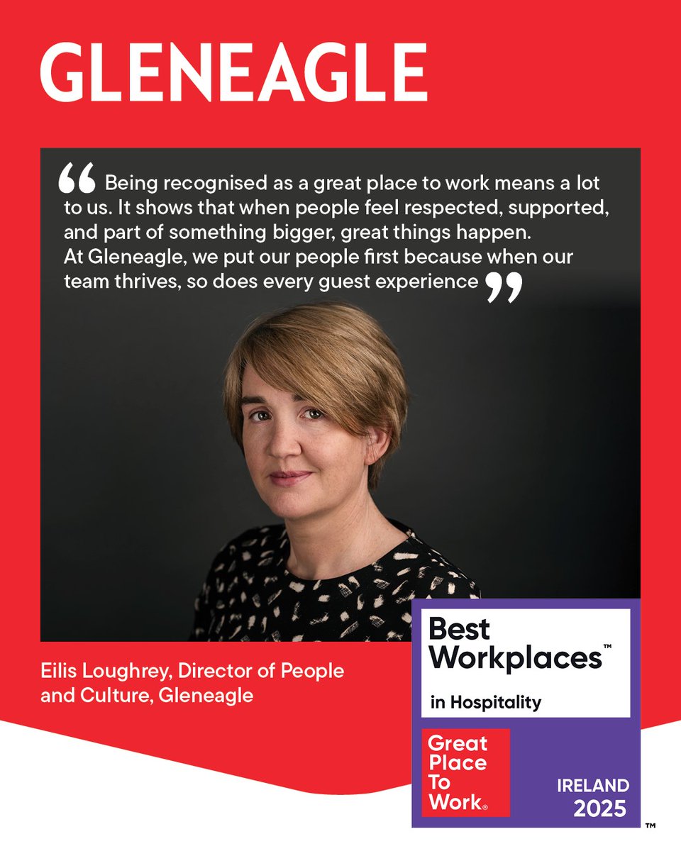 Gleneagle, Killarney Recognised as a Great Place to Work in Hospitality

At Gleneagle, Killarney, we believe great guest experiences start with a workplace that truly supports its people and now we have the recognition to back it up.

We’re proud to be named one of the best