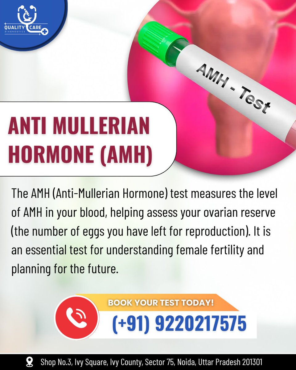 QualityCareClin's tweet image. 🧪 𝗣𝗹𝗮𝗻𝗻𝗶𝗻𝗴 𝗳𝗼𝗿 𝘁𝗵𝗲 𝗙𝘂𝘁𝘂𝗿𝗲? 𝗦𝘁𝗮𝗿𝘁 𝘄𝗶𝘁𝗵 𝘁𝗵𝗲 𝗔𝗠𝗛 𝗧𝗲𝘀𝘁!

The Anti-Mullerian Hormone (AMH) test helps assess your ovarian reserve.
-
📞Book Your Slot : (+91) 9220217575
-
#QualityCareDiagnostics #AMHTest #FertilityAwareness #WomensHealth
