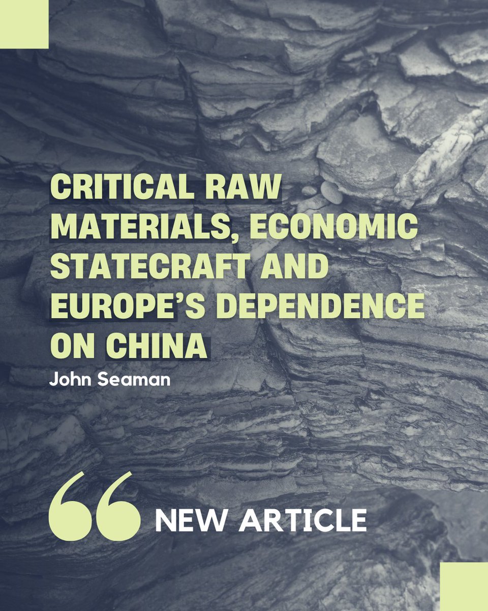 intl_spectator's tweet image. ⚠️New #article online!
⚙️#CriticalRawMaterials, #Economic Statecraft and #Europe’s Dependence on #China
🔍Is China’s dominance over critical mineral supply chains a strategic threat to #EU’s green transition? Find out more here: shorturl.at/wjTas
✒️ @johnfseaman (@IFRI_)