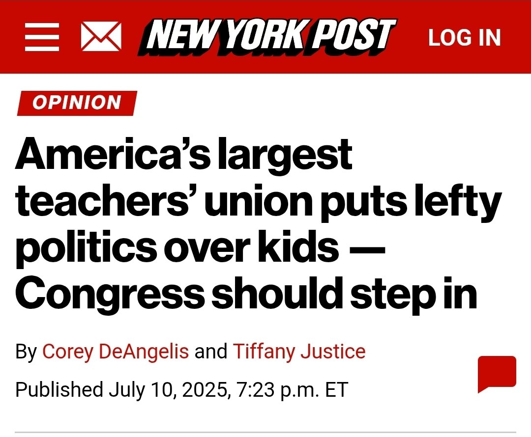 Corey A. DeAngelis, school choice evangelist (@deangeliscorey) on Twitter photo <a href="/RobSchneider/">Rob Schneider 🇺🇸</a> <a href="/RepMarkHarrisNC/">Rep. Mark Harris</a> <a href="/NEA/">NEA</a> "An organization that traps poor kids in failing schools to protect its power should not have the backing of the federal government.
The NEA has strayed far from its original purpose — and its privileged status must end." <a href="/RobSchneider/">Rob Schneider 🇺🇸</a> <a href="/RepMarkHarrisNC/">Rep. Mark Harris</a> <a href="/NEA/">NEA</a> "An organization that traps poor kids in failing schools to protect its power should not have the backing of the federal government.
The NEA has strayed far from its original purpose — and its privileged status must end."