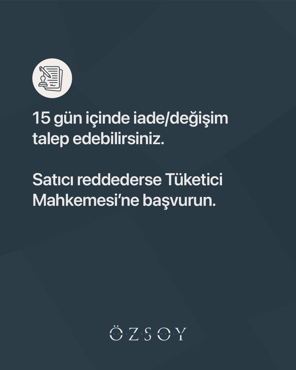 📜 Hukuk Notları

Aldığım ürün arızalı çıkarsa ne yapmalıyım?

#velayet #hukuk #mahkeme