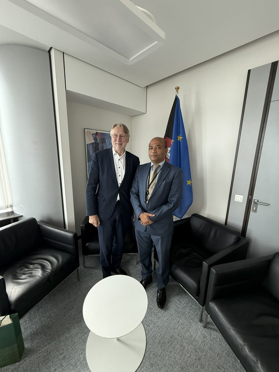 Fruitful meeting of Bangladesh Ambassador with the Chair of the International Trade Committee of the European Parliament, Mr. Bernd Lange held at the office of the MEP Today. They discussed the current state of international trade as well as Bangladesh-EU trade relations.